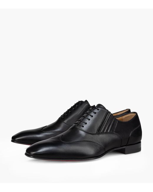 Christian Louboutin Black Amor Leather Oxford Shoes for men