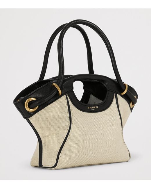 Balmain Natural Small Canvas Tote Bag