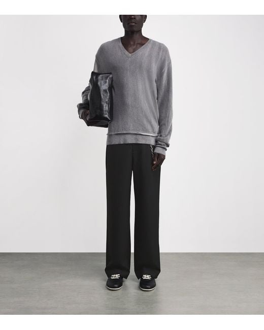 Represent Gray Straight Tailored Trousers for men