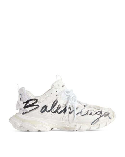 Balenciaga White Track Signature Sneaker