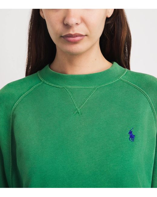 Polo Ralph Lauren Green Cotton-Blend Polo Pony Sweatshirt