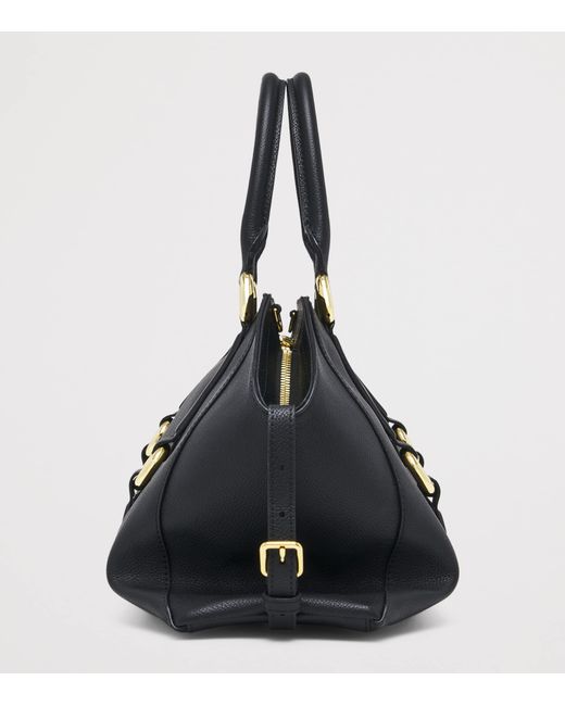 McQueen Black Leather Farringdon Top-Handle Bag