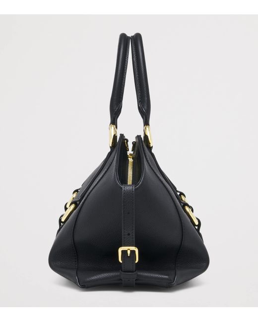 Alexander McQueen Black Leather Farringdon Top-Handle Bag