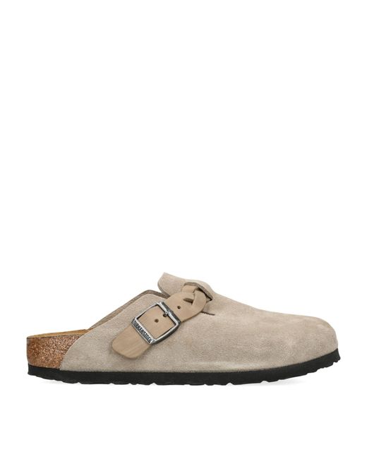 Birkenstock White Suede Braid Boston Sandals