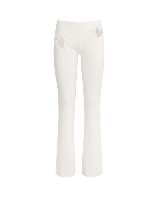 Skims White Stretch-Cotton Jersey Heart Leggings