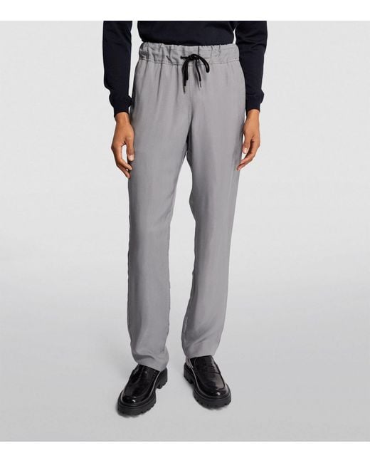 Giorgio Armani Gray Icon Drawstring Trousers for men