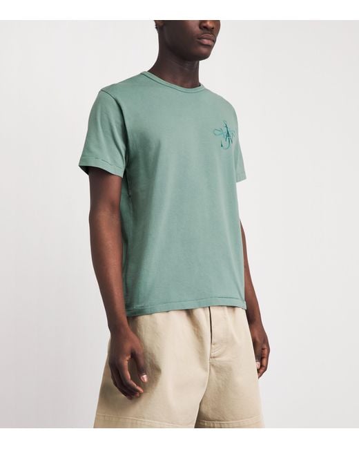 J.W. Anderson Green Cotton Ribbon Anchor T-Shirt for men