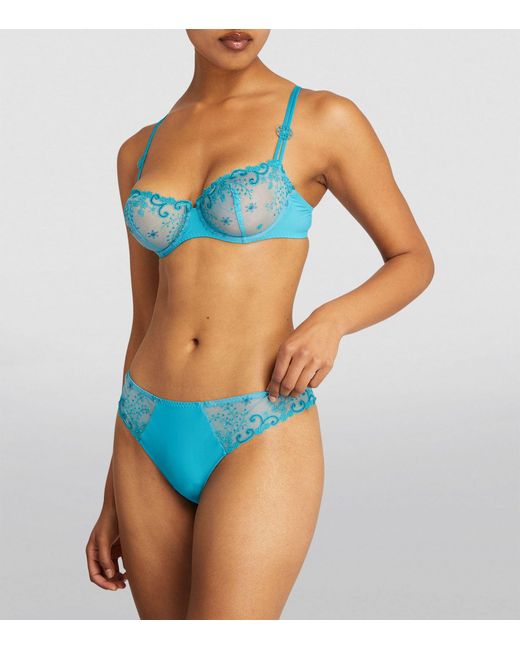 Simone Perele Blue Lace Half-cup Bra