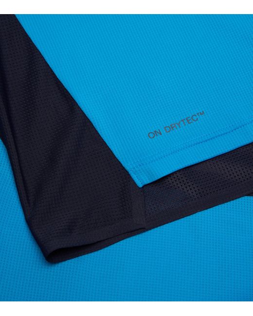 On Shoes Blue Performance T-Shirt for men