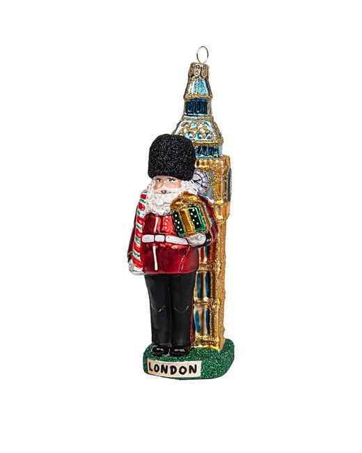Harrods White Glass Santa
