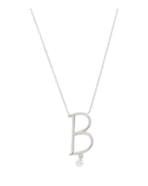 PERSÉE White And Diamond Alphabet Necklace