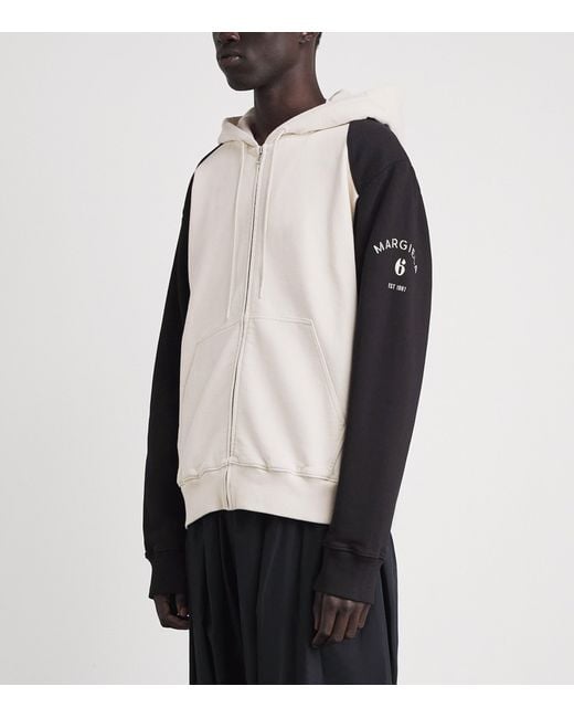 MM6 by Maison Margiela Multicolor Cotton Two-Tone Zip-Up Hoodie for men