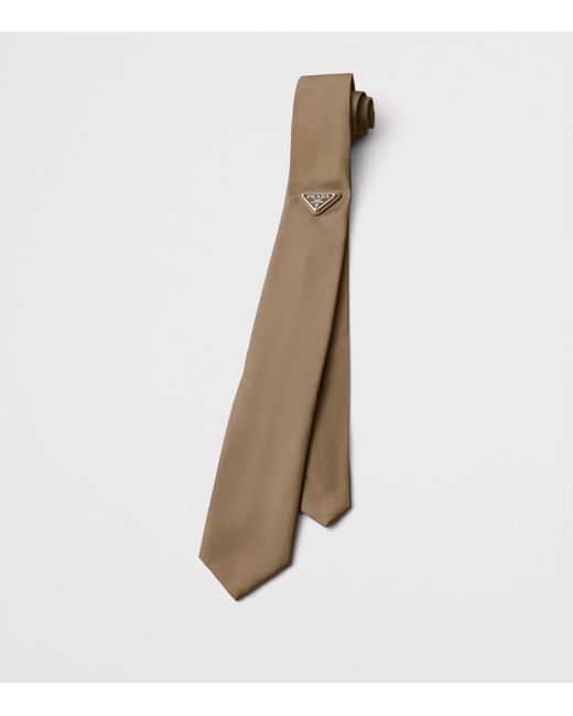 Prada White Re-Nylon Triangle Tie for men