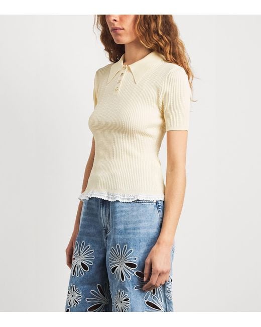Sandro Natural Knit Slim Polo Shirt