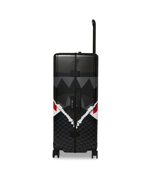 Sprayground Black Centre Rip Revealing Check-In Suitcase
