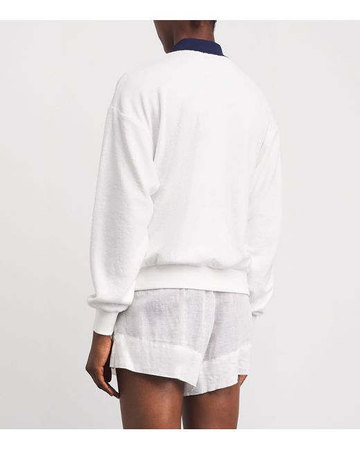 Polo Ralph Lauren White Towelling Polo Pony Sweatshirt