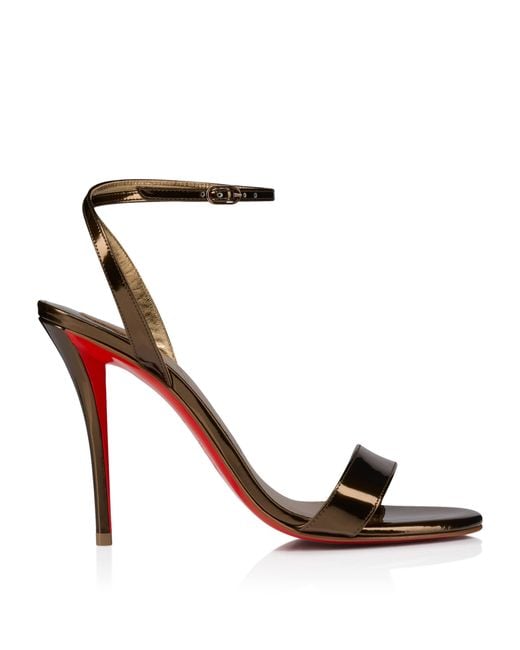 Christian Louboutin Brown Miss Z Patent Leather Heeled Sandals 100