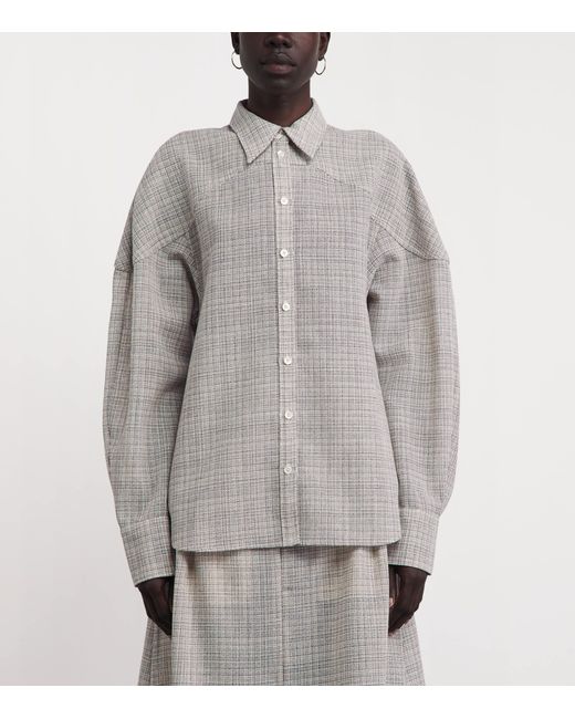 BITE STUDIOS Gray Wool Shield Shirt