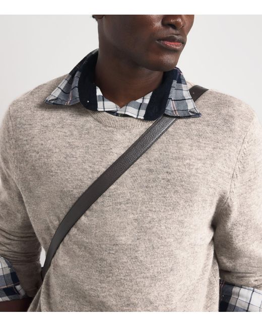 Barbour Gray Wool-Cashmere Waterbury Sweater for men