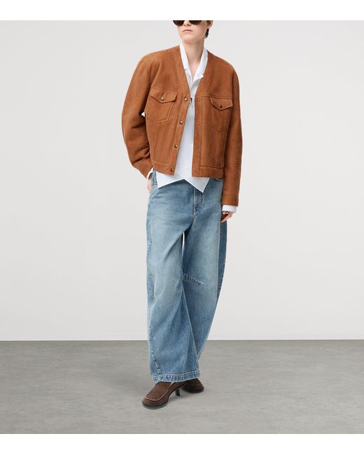 Loewe Brown Lambskin Shearling-Lined Jacket