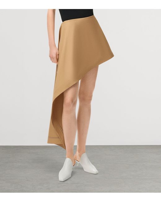 Loewe White Cotton-Blend Draped Mini Skirt