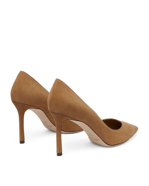 Jimmy Choo Brown Romy 85 Suede Court Shoes