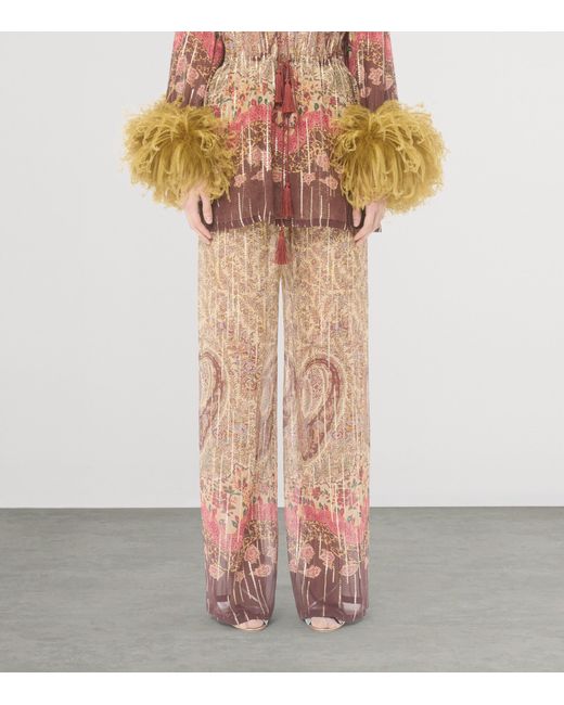 Valentino Natural Silk-Metallic Fibre Trousers