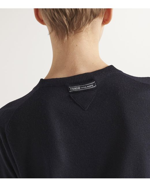 Prada Black Cashmere Crew-Neck Sweater