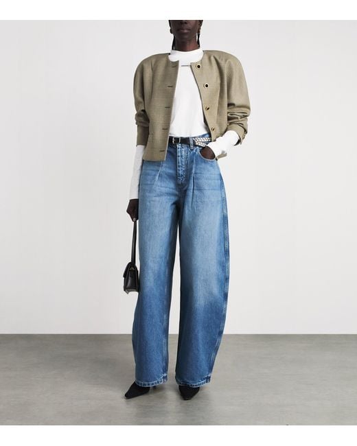 Jacquemus Blue Pleated Barrel Jeans