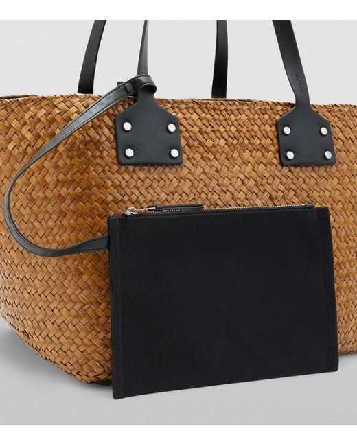 AllSaints Brown Straw Mosley Tote Bag