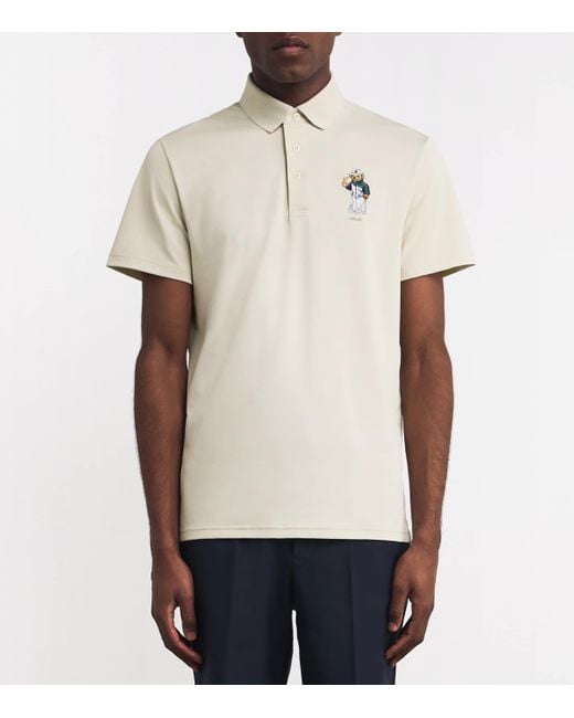 Ralph Lauren White Airtech Piqué Bear Polo Shirt for men