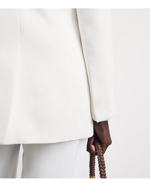 Eleventy White Twill Tuxedo Jacket