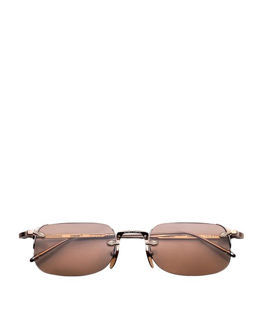Jacques Marie Mage Pink Titanium Fonda Oval Sunglasses for men