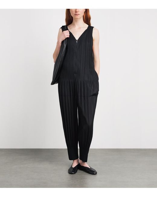 Pleats Please Issey Miyake Black Fluffy Basics Jumpsuit