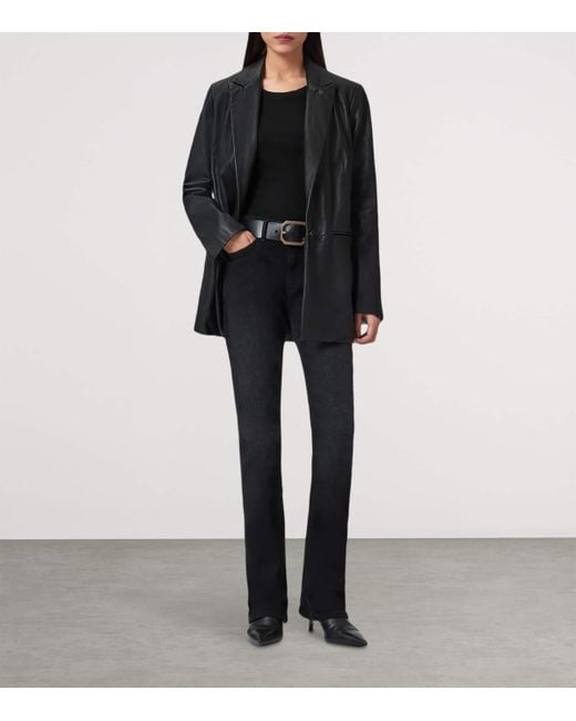 AllSaints Black Haldan High-Rise Bootcut Jeans
