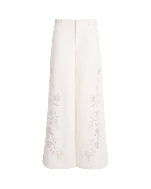 Cinq À Sept White Rococo Embroidered Roxane Trousers