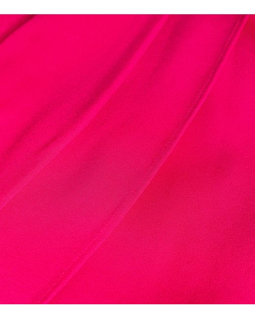 Alex Perry Pink Satin Crepe Sash-detail Maxi Skirt