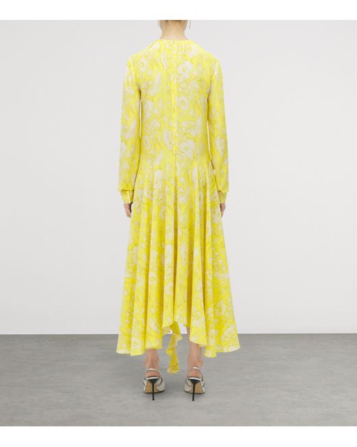 Alexander McQueen Yellow Silk Floral Maxi Dress