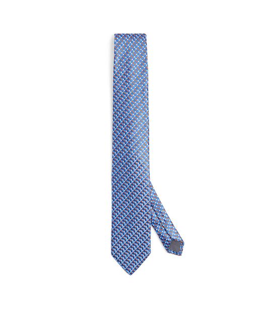 Eton of Sweden Blue Silk Geometric Tie for men