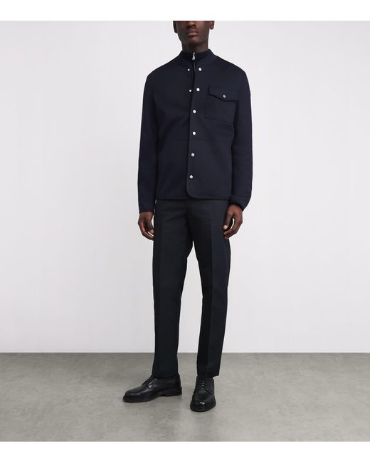 Moncler Blue Cotton-Blend Jersey Bandelier Jacket for men
