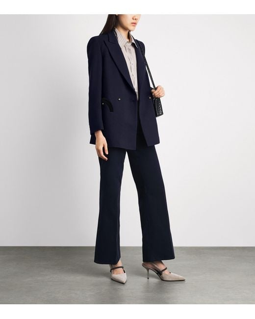 Blazé Milano Blue Virgin Wool Double-Breasted Everyday Blazer
