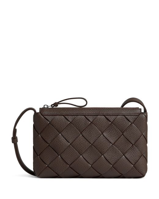 Bottega Veneta Brown Small Leather Diago Messenger Bag for men