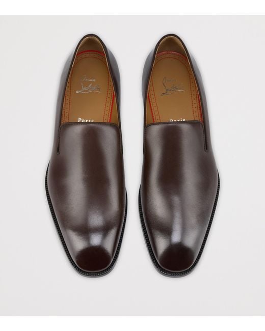 Christian Louboutin Brown Danny Flex Leather Loafers