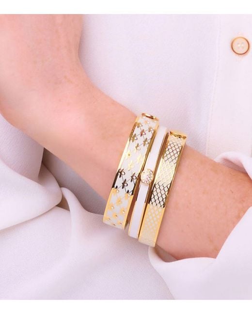 Halcyon Days Natural Plated Enamel Bee Sparkle Bangle for men