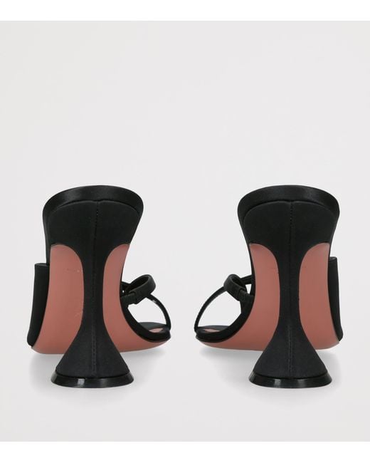 AMINA MUADDI Black Satin Shiona Mules 95