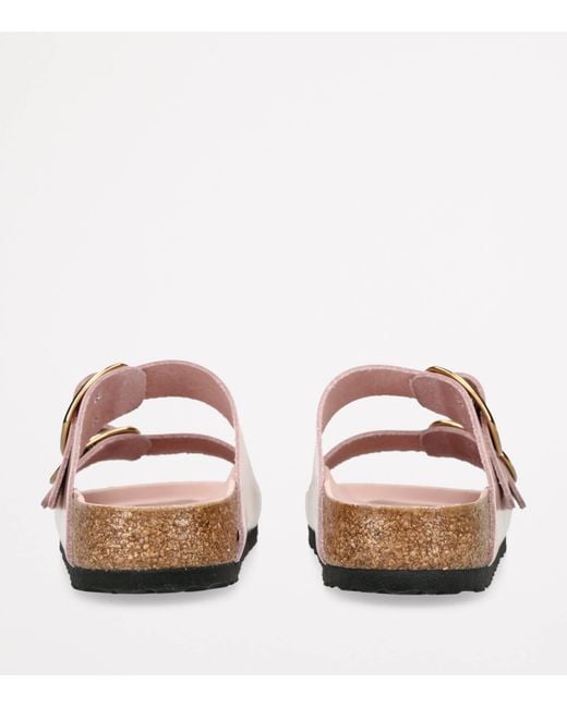 Birkenstock Pink Leather Arizona Big Buckle Sandals