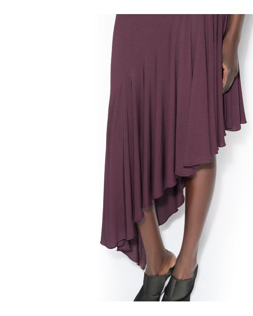 Alaïa Purple Jersey Asymmetric Midi Dress