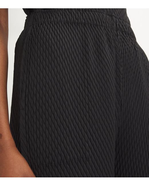 Issey Miyake Black Sleek Pleats Straight Trousers