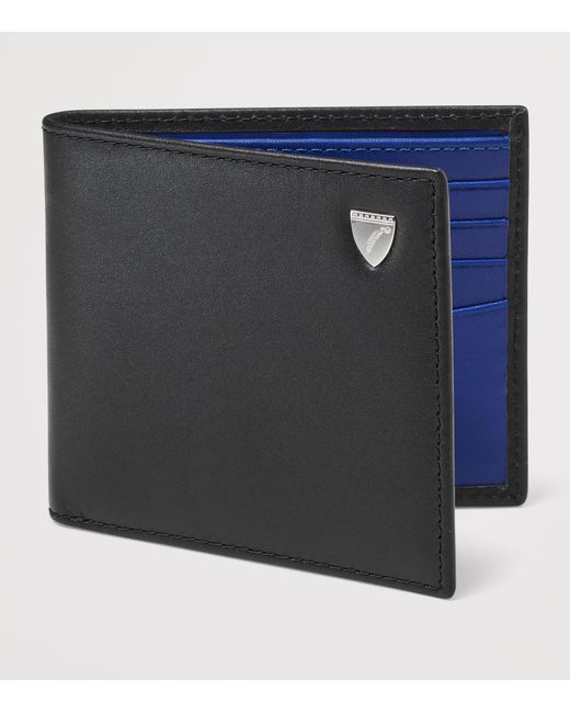 Aspinal Black Leather Bifold Wallet for men