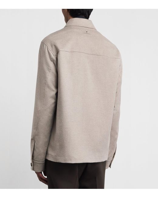 Paul & Shark Natural Reversible Cashmere-Technical Overshirt for men